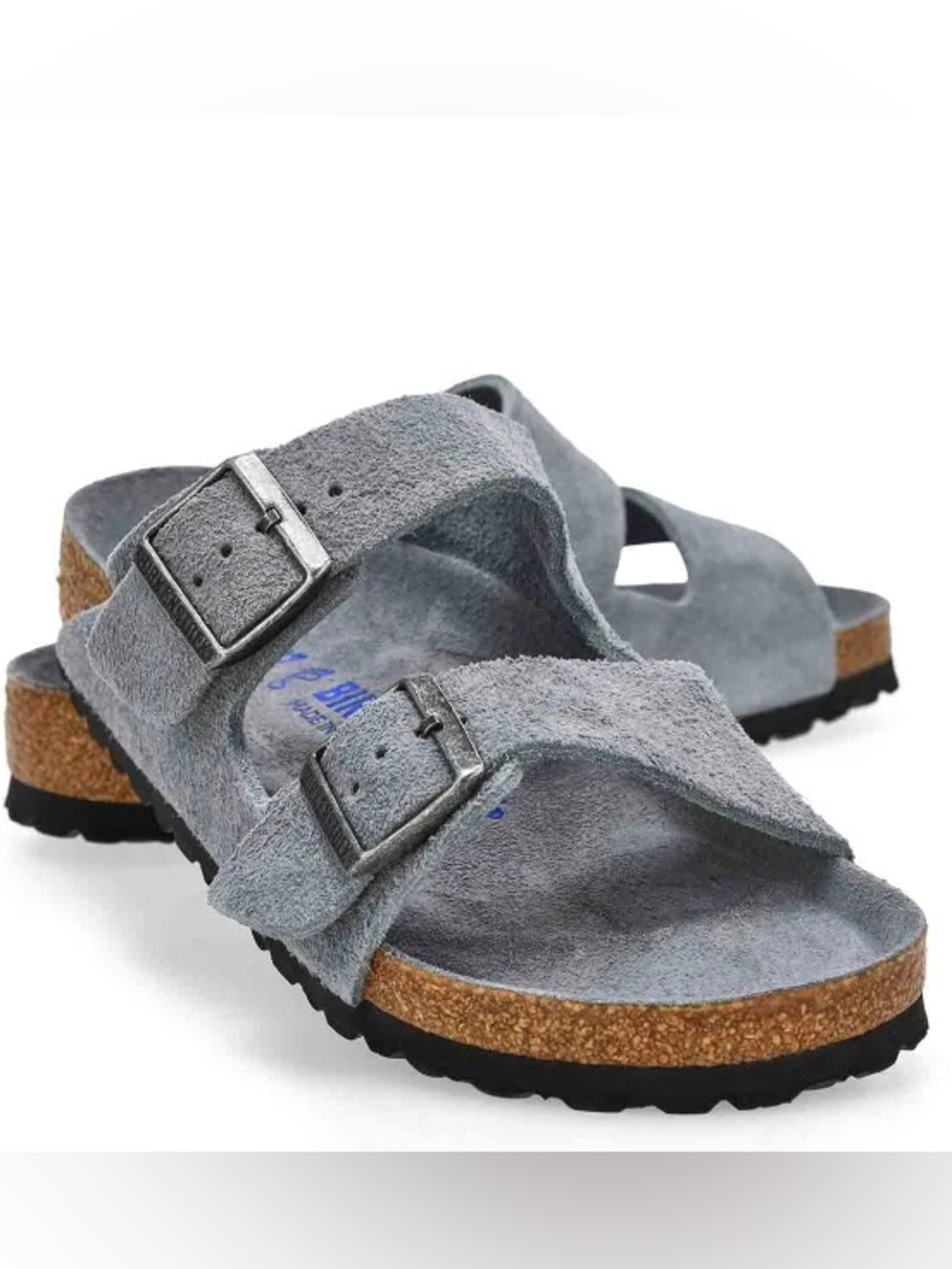 Birkenstock Arizona suede SOFT FOOTBED basalt grey gray sandal NWT NIB 37